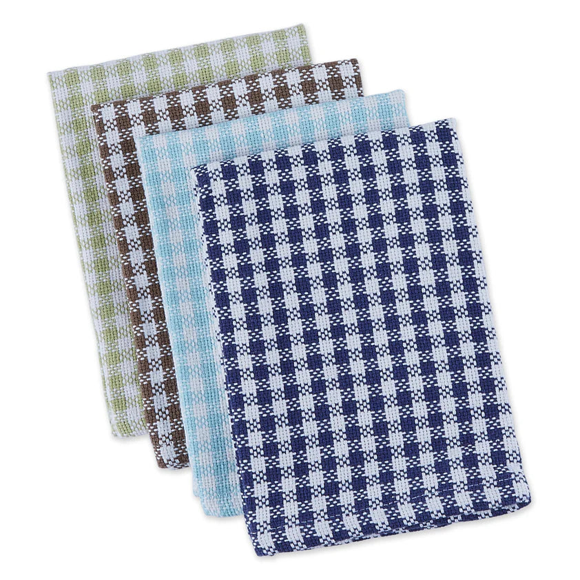 LAKE CHECKS S/4 DISHCLOTH