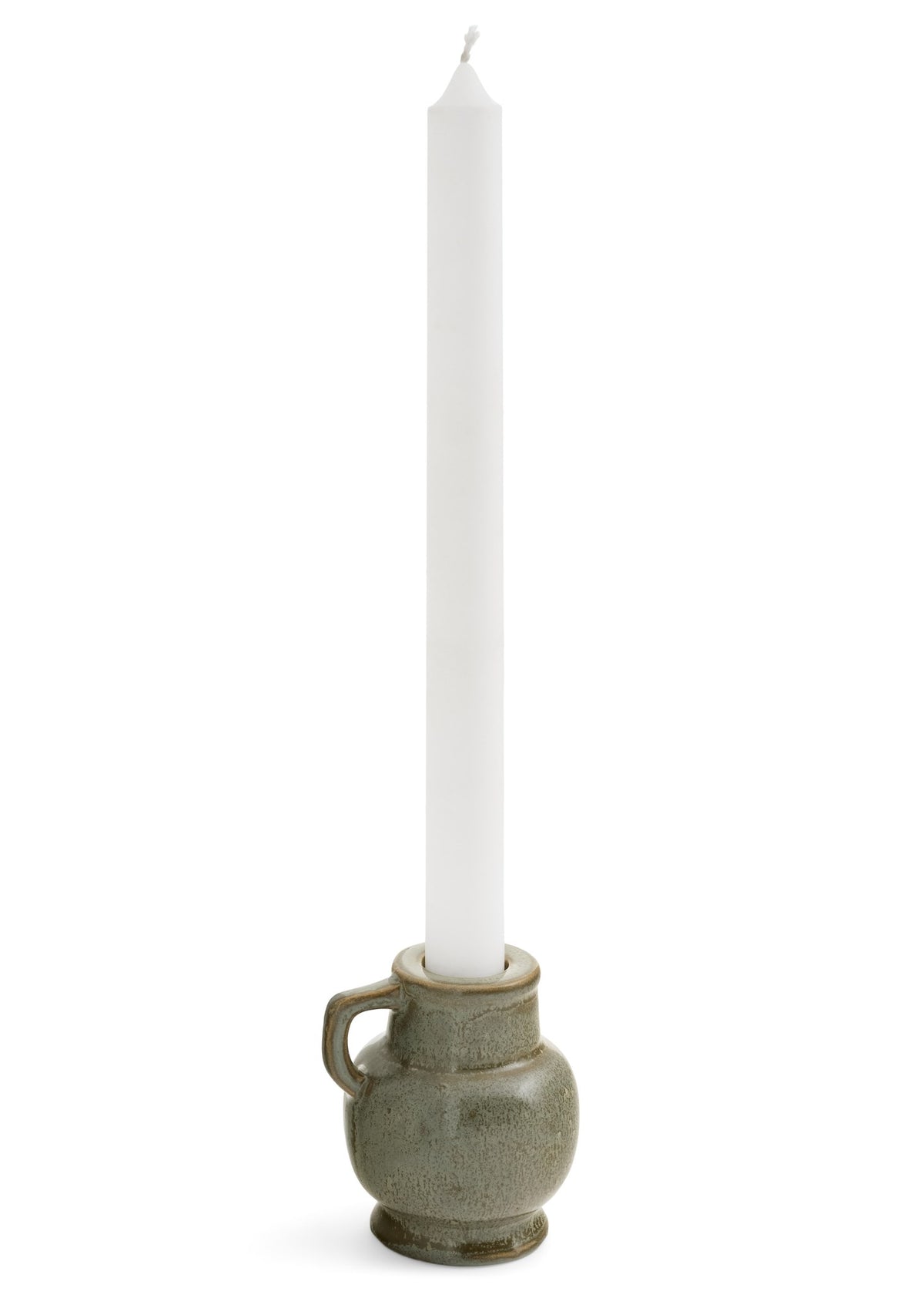 OLIVE GREEN CERAMIC CANDLE HOLDER