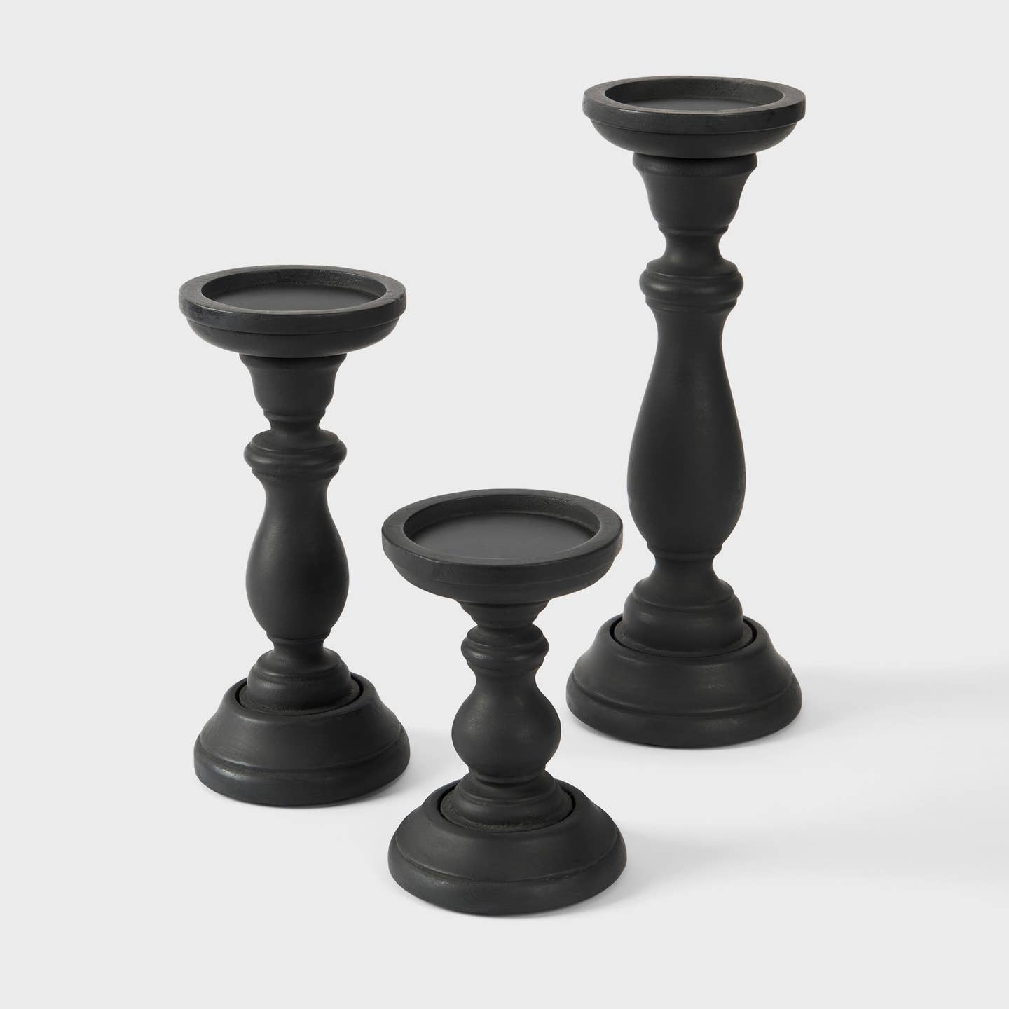 HANDCRAFTED MATTE BLACK CANDLE HOLDERS