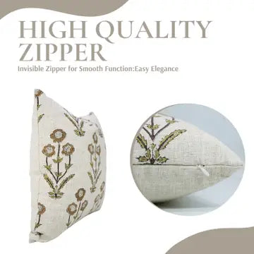 AMITABH BLOCK PRINT LINEN PILLOW - YELLOW