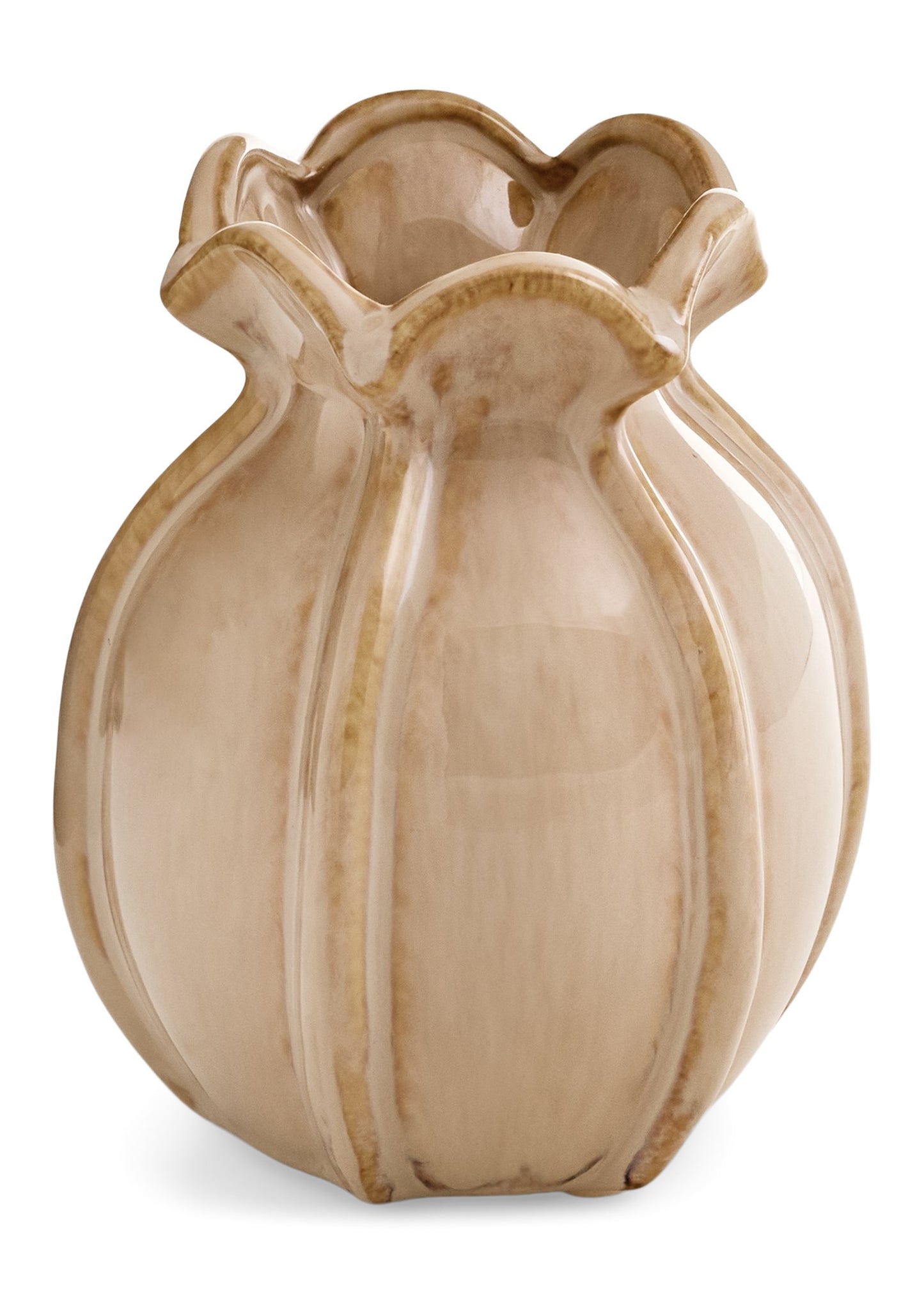 MOCHA VASE W/ RUFFLES