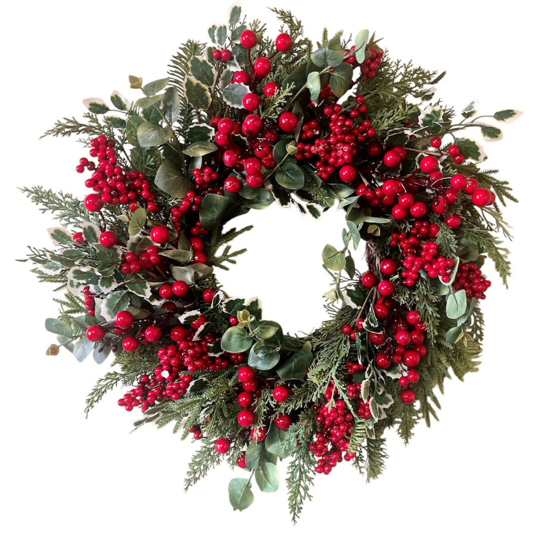 RED BERRY AND HOLLY WREATH