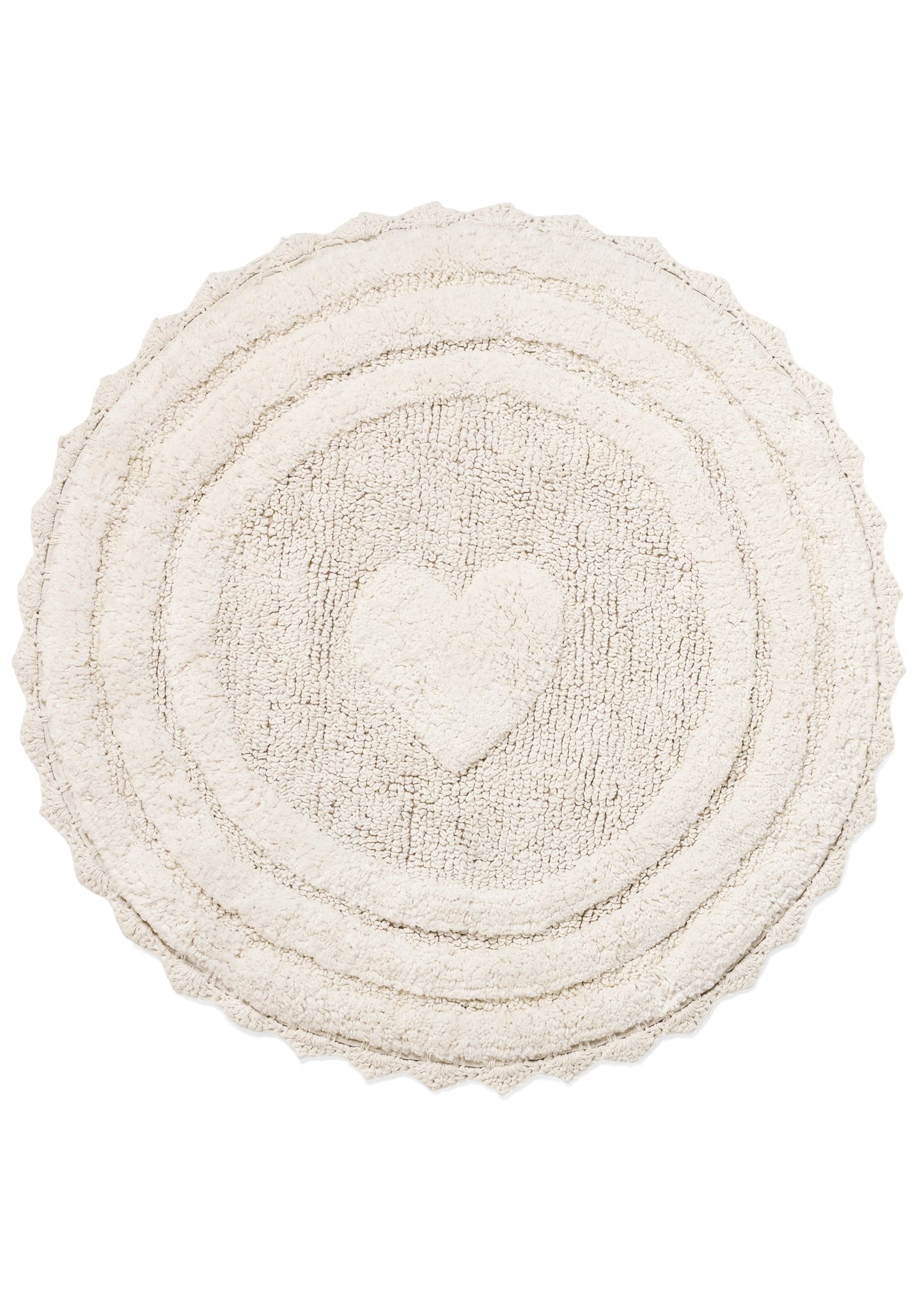 TUFTED ROUND HEART BATHMAT