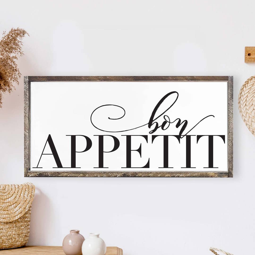 BON APPETITE WOOD FRAMED ART