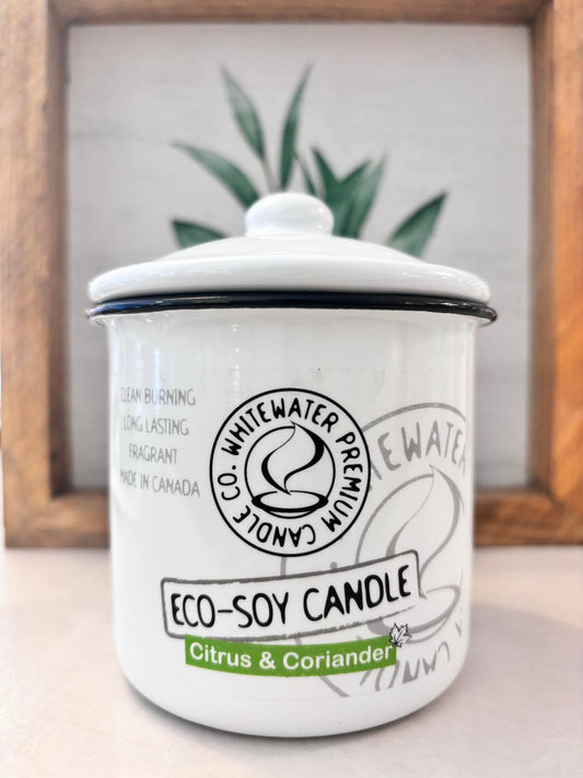 CITRUS AND CORIANDER ENAMEL JAR CANDLE