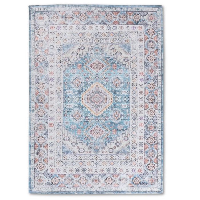 SPARX DISTRESSED BLUE WASHABLE RUG PPL-21BLUE