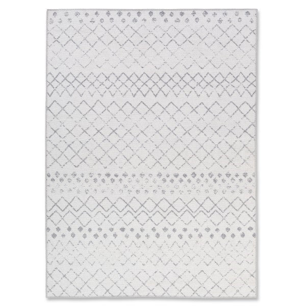 AURA WASHABLE RUG GREY/WHITE AUR-0166