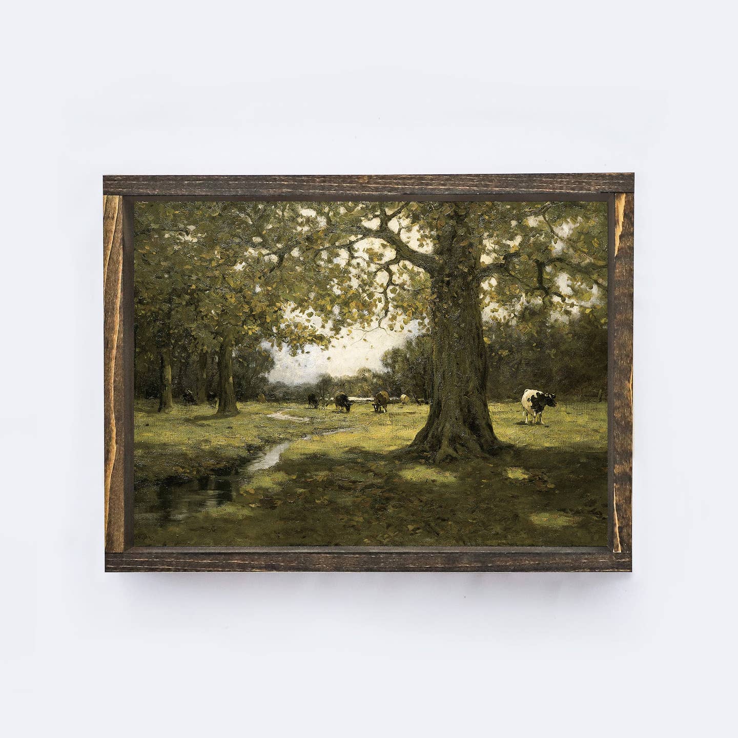 COWS IN PASTURE WOOD FRAMED ART