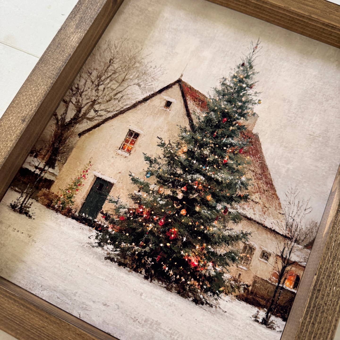 CHRISTMAS TREE WOOD FRAMED ART
