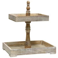 WOOD TWO TIER DISPLAY