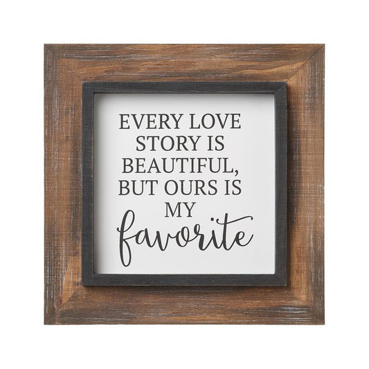 LOVE STORY WOOD SIGN