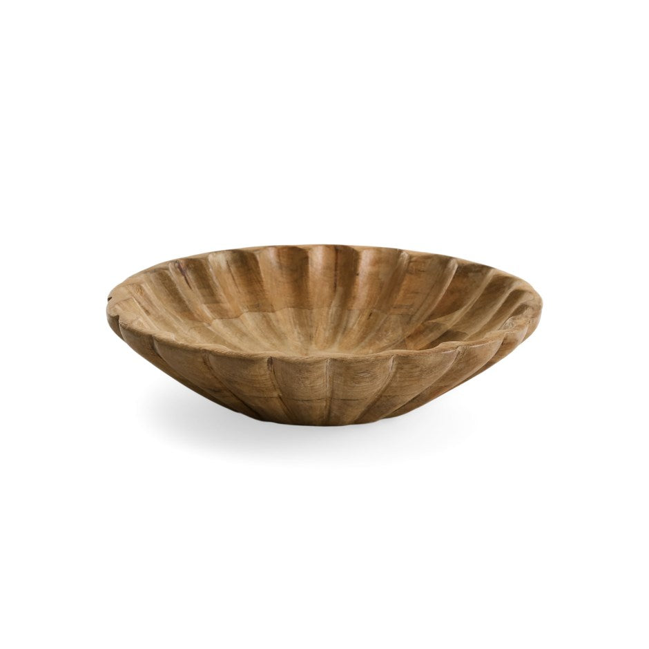 MANGO WOOD SCALLOPED EDGE BOWL