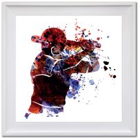 ABSTRACT BASEBALL FRAMED CANVAS