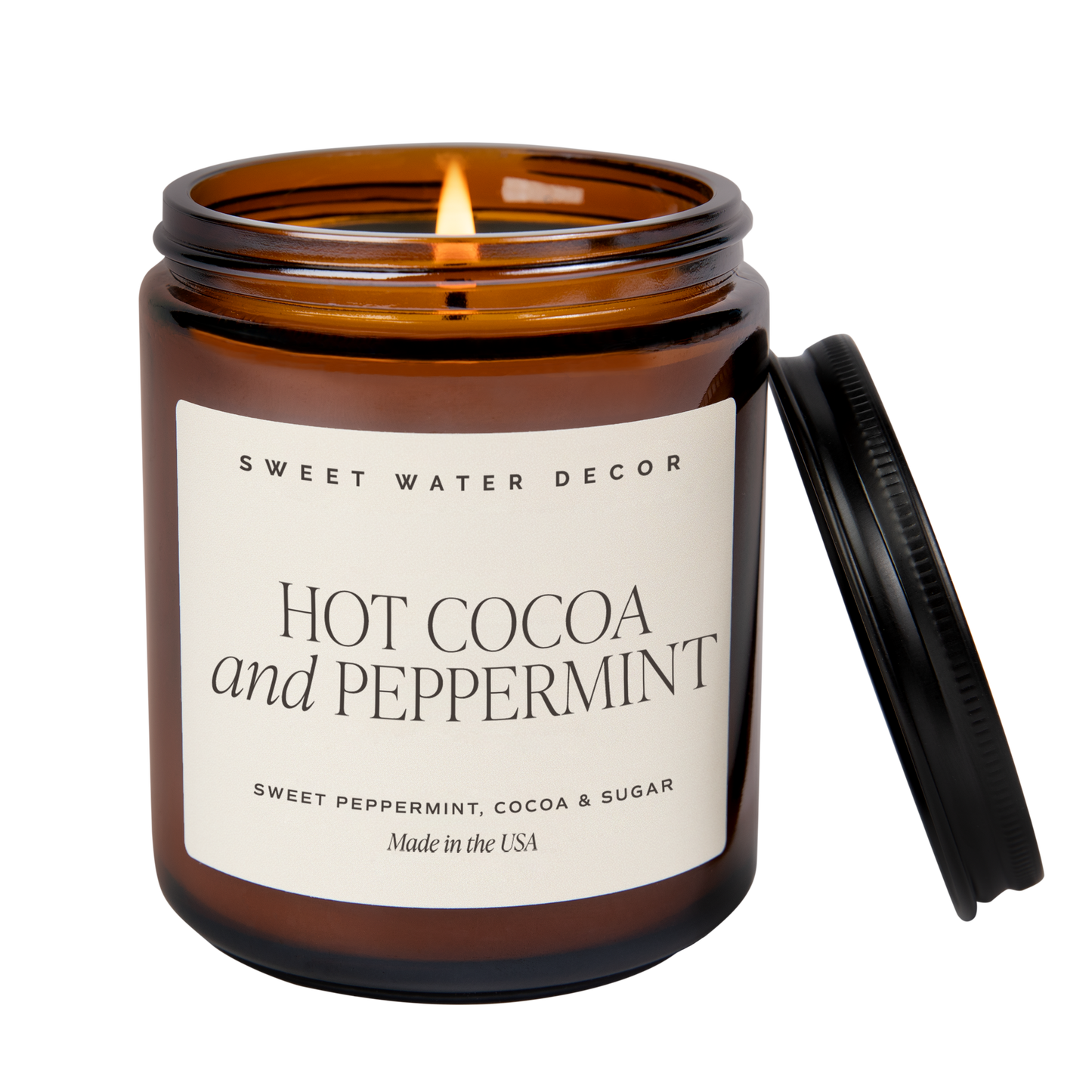 HOT COCOA & PEPPERMINT AMBER JAR CANDLE