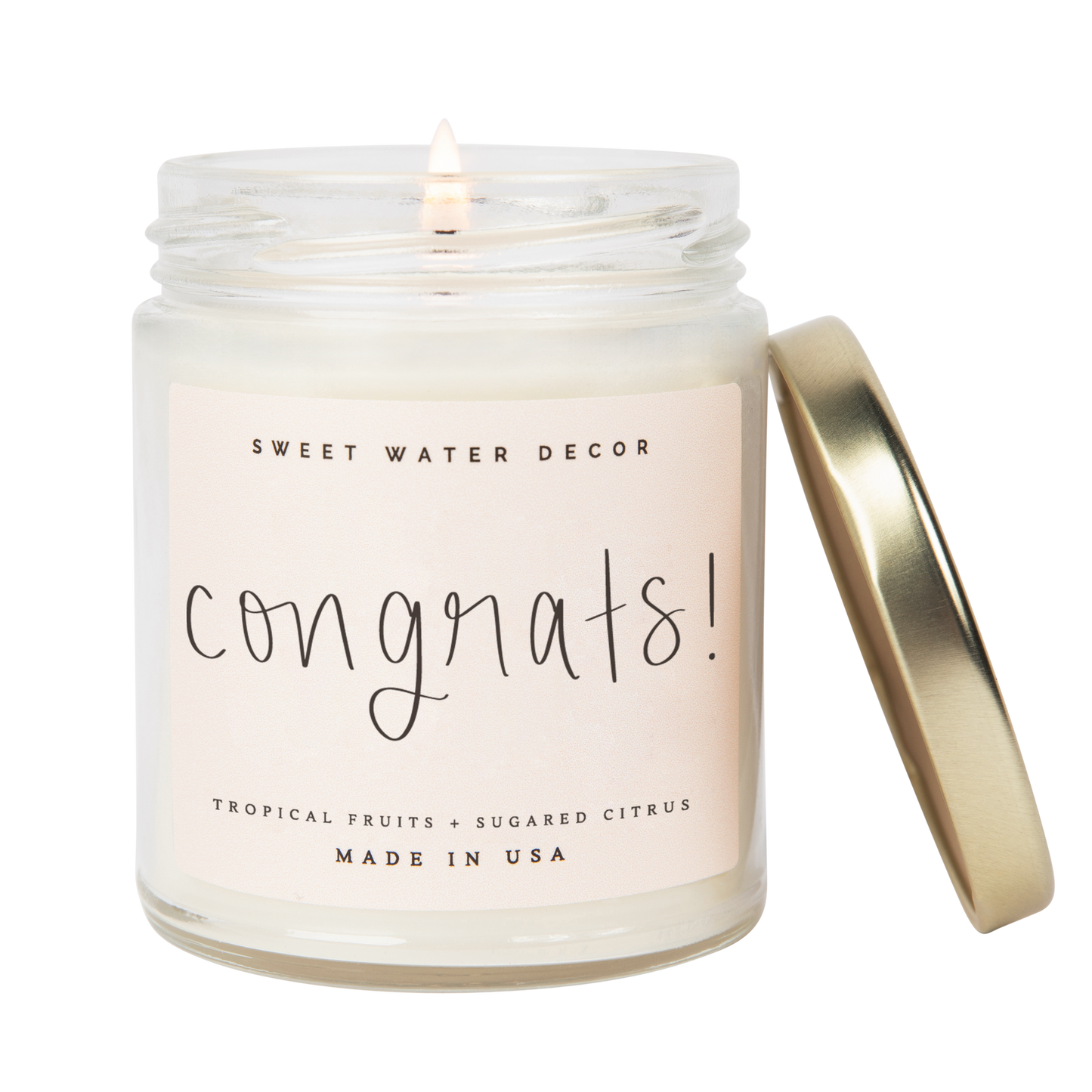 CONGRATS CLEAR GLASS JAR CANDLE