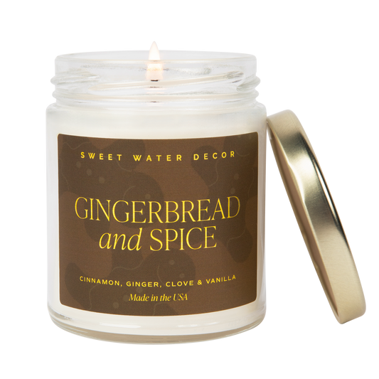 GINGERBREAD AND SPICE CLEAR JAR CANDLE