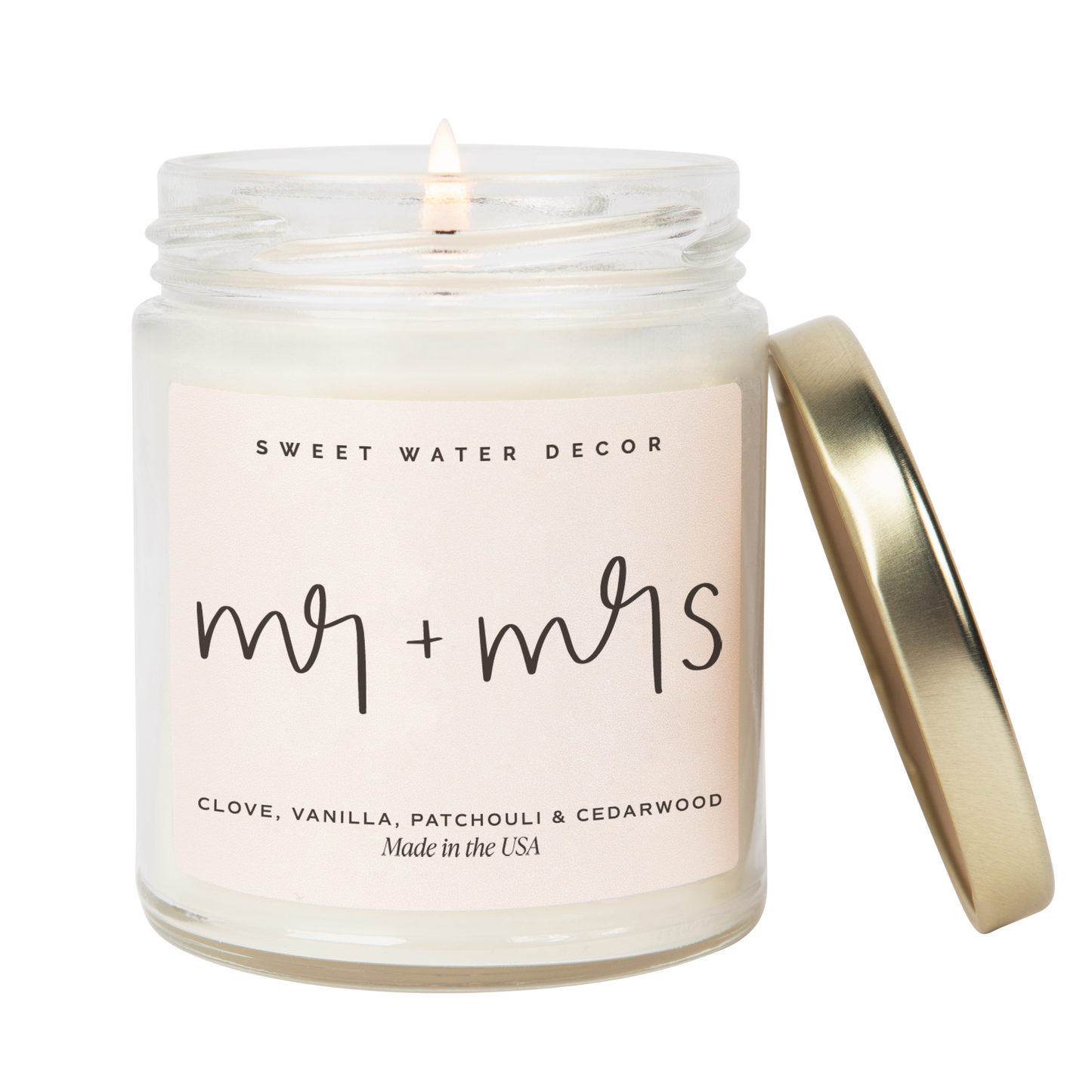 MR & MRS CLEAR GLASS CANDLE