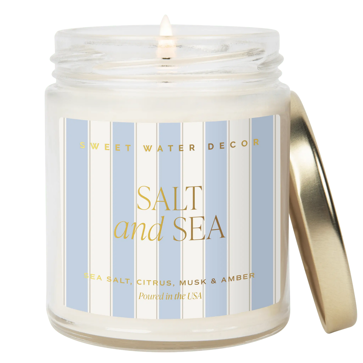 SALT AND SEA GLASS JAR CANDLE