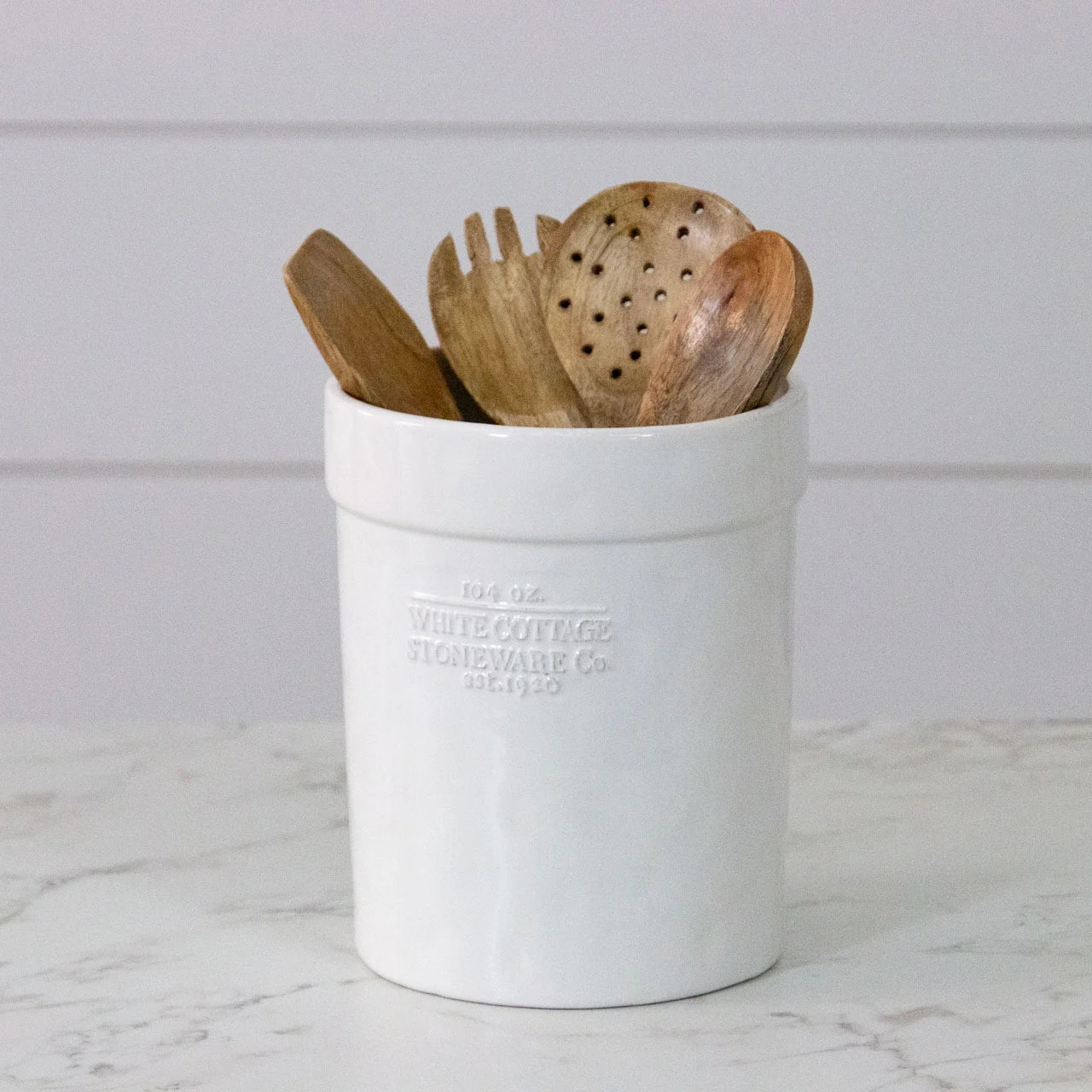 WHITE CERAMIC CROCK