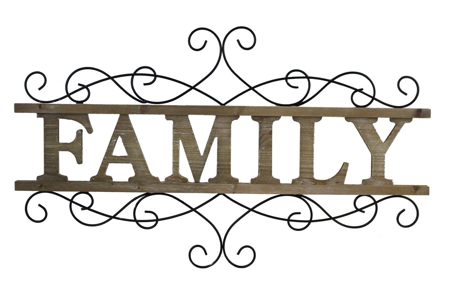 FAMILY WOOD AND METAL SCROLL