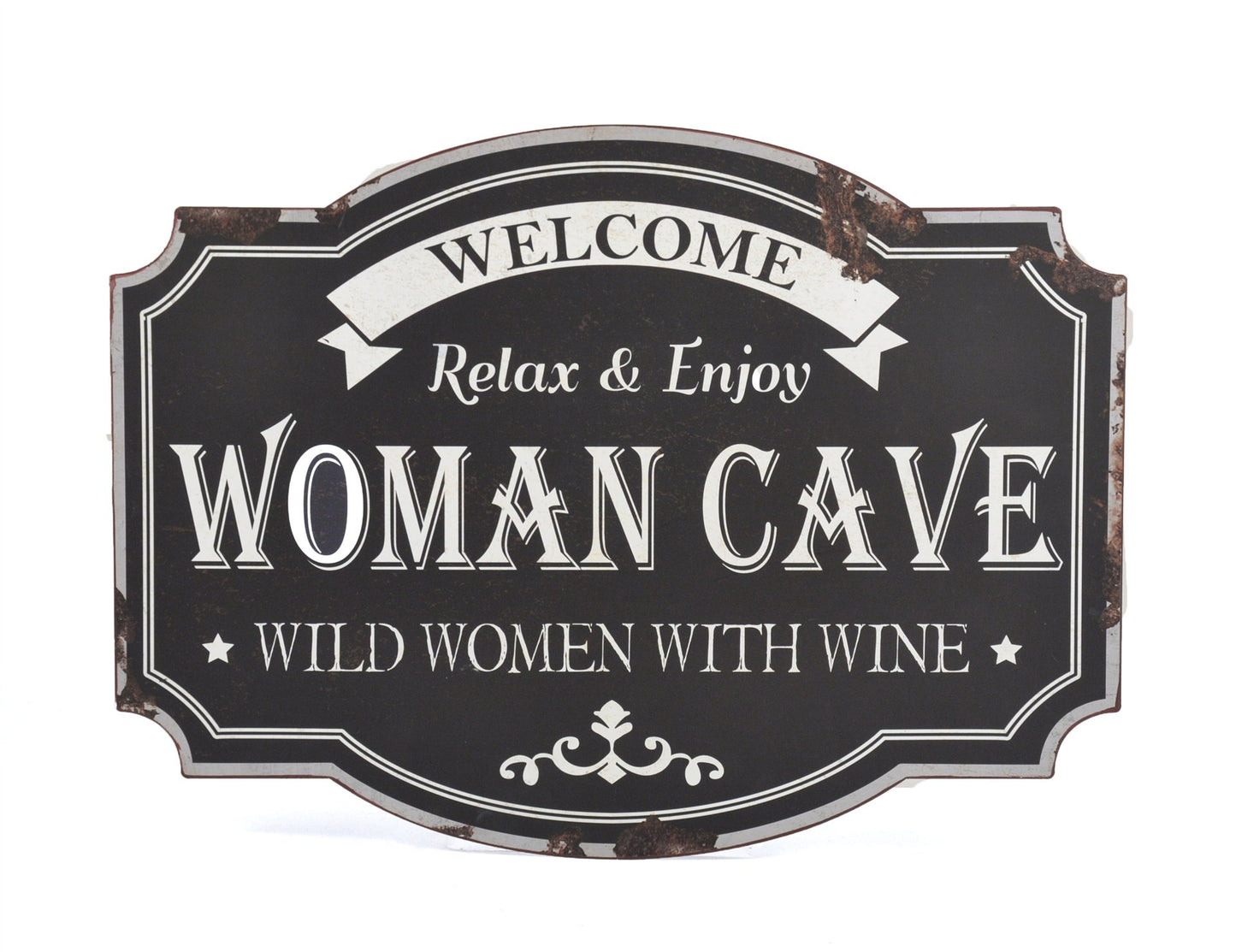WOMAN CAVE SIGN