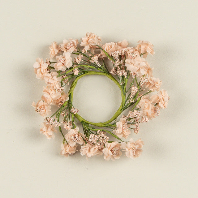 PEACH PAPER DAISY CANDLE RING