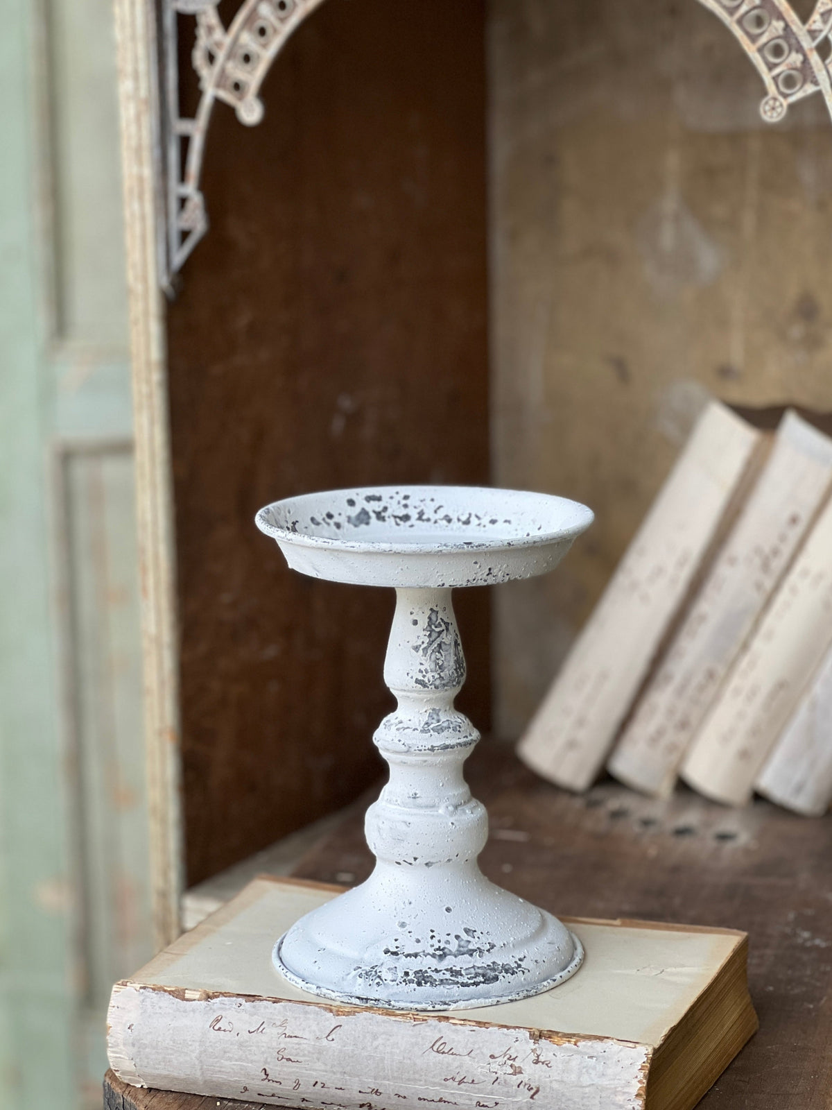 7" CREAM CANDLE HOLDERS