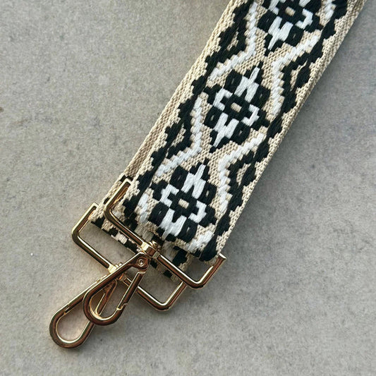 BLACK & WHITE DECORATIVE PURSE STRAP