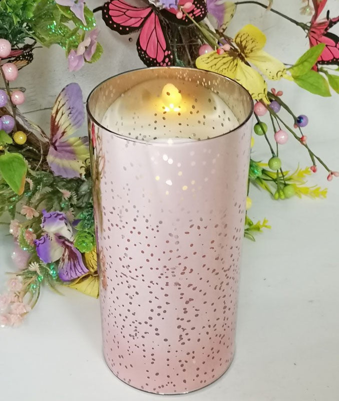 PINK MERCURY GLASS CANDLE