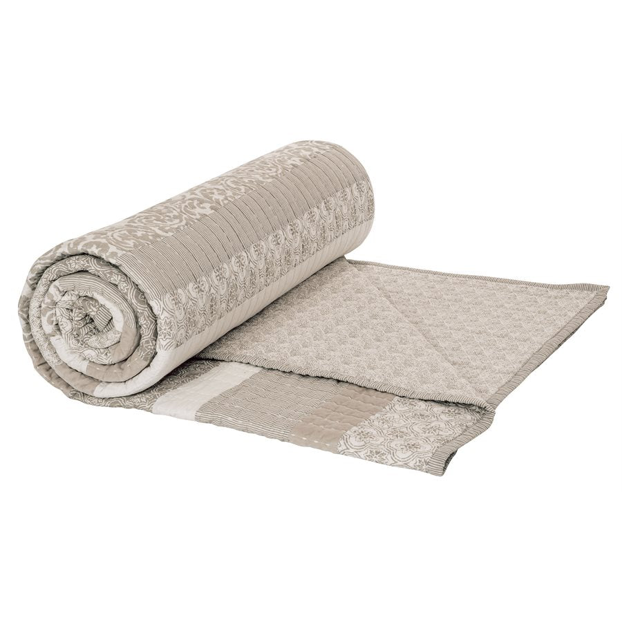 LEAH IVORY AND TAUPE QUILT
