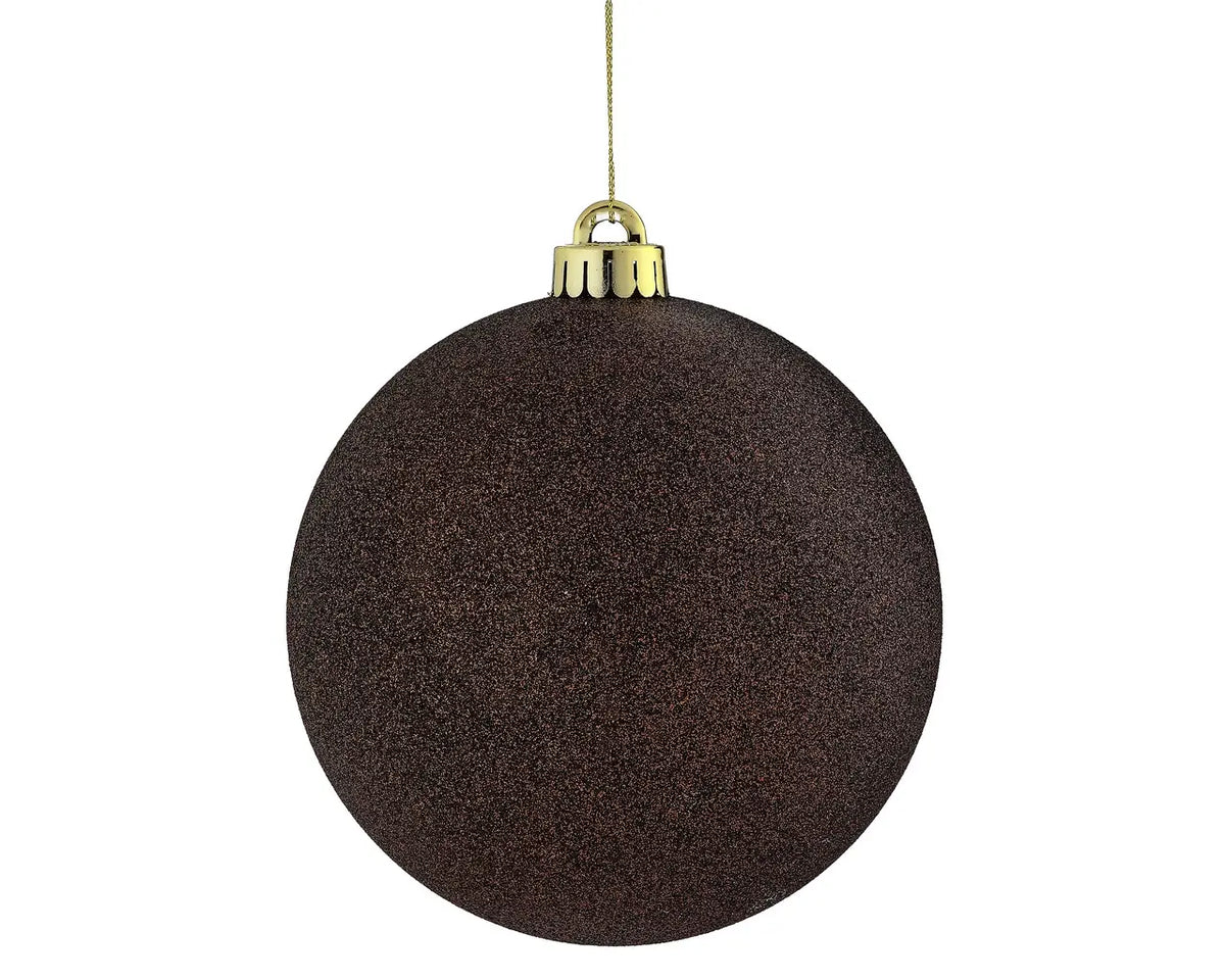 BROWN GLITTER BALL ORNAMENT