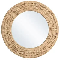 NATURAL WOVEN BAMBOO FRAMED MIRROR