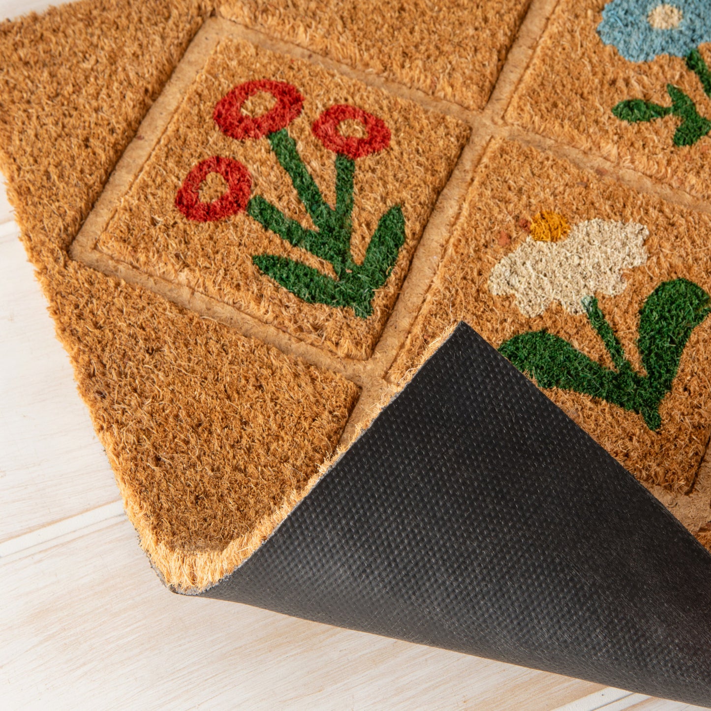 LADYBUGS & FLOWERS COIR MAT
