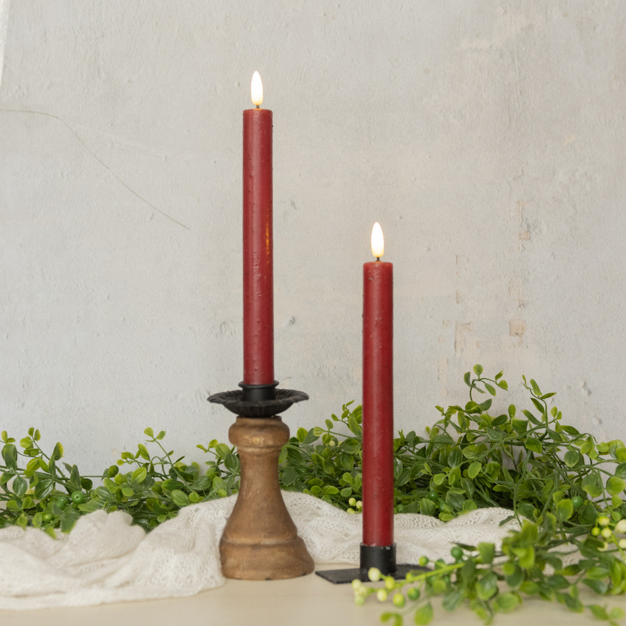 RED LED TAPER CANDLE