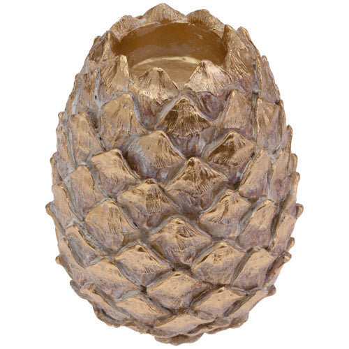 GOLD WASH PINECONE TEALIGHT HOLDER