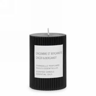 BLACK RIBBED SCENTED CANDLE