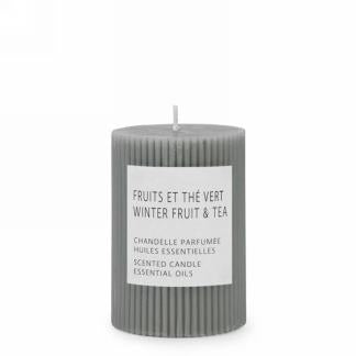 GREY RIBBED SCENTED CANDLE