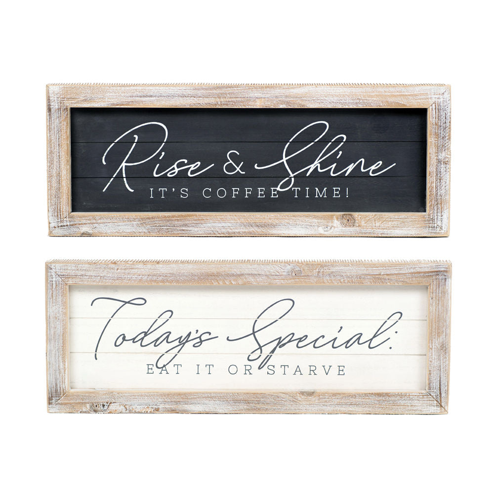 REVERSIBLE RISE SHINE/TODAYS SPECIAL WOOD SIGN