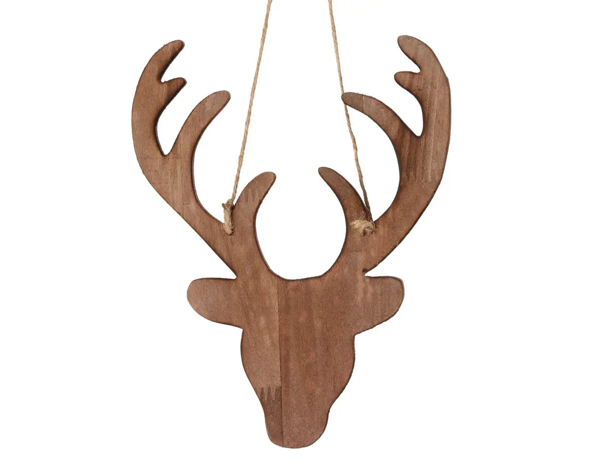 WOOD DEER HEAD ORNAMENT