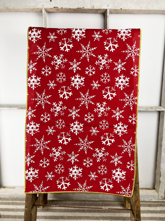 RED SNOWFLAKE TABLE RUNNER