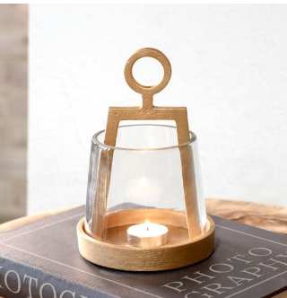 MINI ALUM & GLASS LANTERN