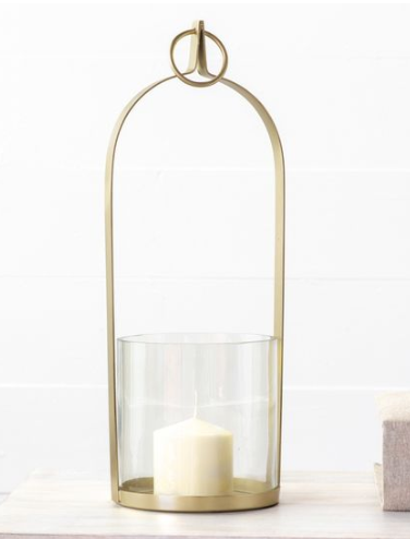 BRASS LANTERN W/ GLASS INSERT