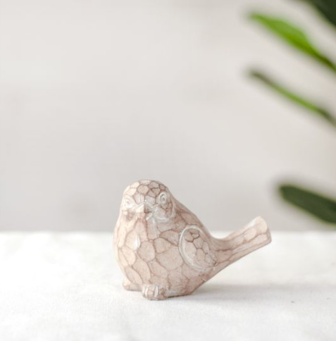 SMALL RUSTIC RESIN BIRD