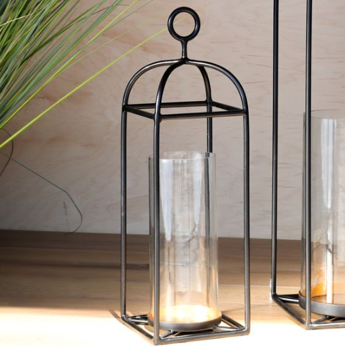 BLACK AND GOLD METAL LANTERN