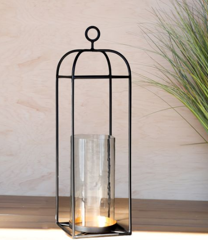 BLACK AND GOLD METAL LANTERN