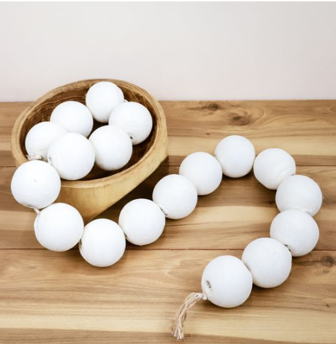 XL WHITE WASH BEAD STRAND