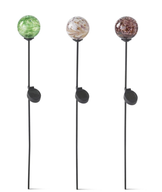 GLASS SOLAR LED GLOBE GARDEN STAKE