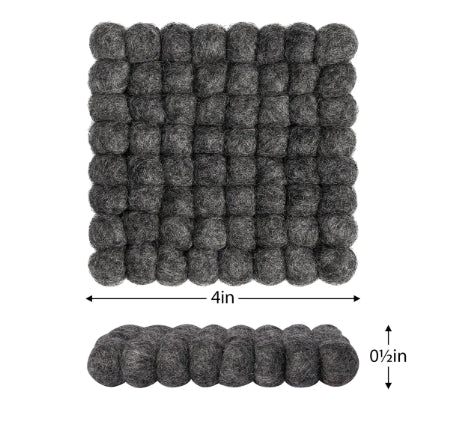 DARK GREY WOOL COASTERS
