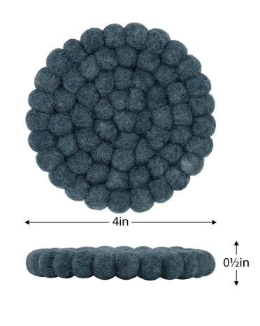 BURMUDA BLUE WOOL COASTERS