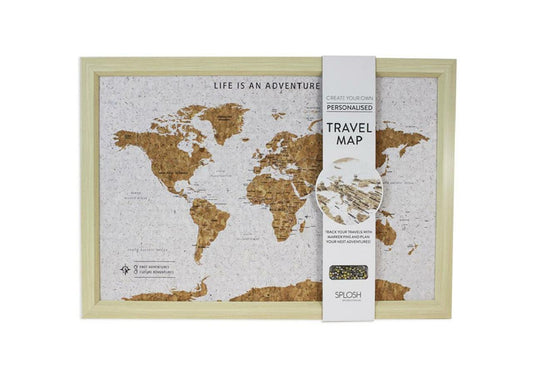 SMALL TRAVEL CORK WORLD MAP